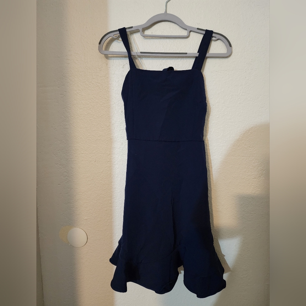 055 Rare Editions Elegant Navy Blue Dress 14Y๐ - Picture 3 of 5